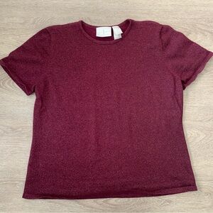 First Issue Liz Claiborne Burgundy Metallic Top Size XL